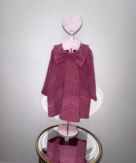 Baby Girls Pink Long Sleeved Dress from Name It Age 9-12 months / EU 80cm