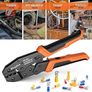 Insulated Wire Terminal Crimping Tool Kit Preciva Black 0.5/6mm Ratchet Crimp Plier, Electrician Cable Lug Pliers Set with 400pcs Insulated Butt Bullet Spade Ring Crimper Connectors Image 6