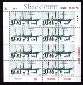 2004 Ireland IPTA Roadshow Killarney 18th July 2004 Commemorative Stamps Exhibition Souvenir on 2004 48c Shackleton Sheet Mint Never Hinged Number 189