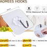 AOMEES Adhesive Hooks Heavy Duty Wall Hooks 8kg 12 Pack Self Adhesive - Brand New Image 3