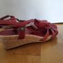 Ladies red burgundy leather platform sandals New size EU 41 7 UK Image 2