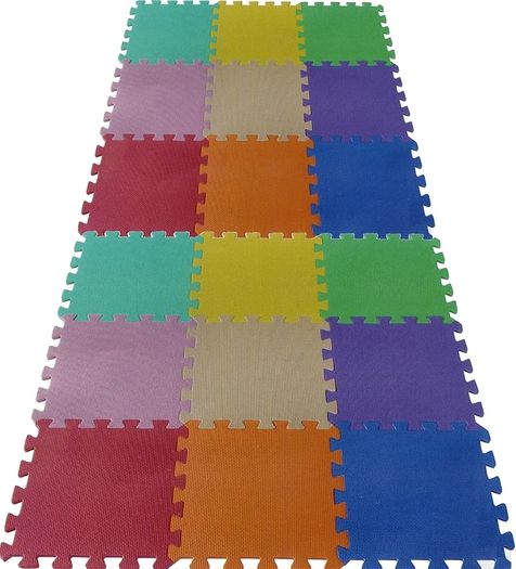 Interlocking Foam Play Mat Set. Great for Babies, Toddlers or Even exersise (32 x 32cm. 18 Piece Pastel Mats)