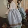 Vintage Nao by Lladro. Girl holding Sleepy Puppy. 1987.  #1029 Image 4