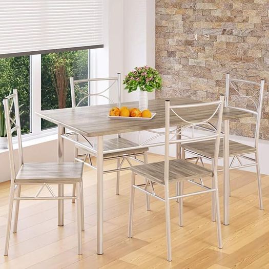 Dining table and 4 chairs oak colour