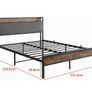 King Size Bed Frame with Storage Wooden Headboard,5ft Metal Upholstered Image 2