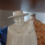 Fantastic Vintage Mid Century Sandeman Port Decanter Bottle by Wedgwood in Moonstone White, in the Figurative Shape of the Sandeman Caped Mascot The Don Image 4