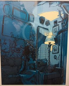 2017 Dave Kloc Plants and Woman in Room Limited Edition Art Screen Print Poster