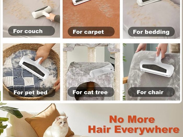 Pet Hair Remover Roller, Reusable Lint Roller with Visable Window, Dog Cat Hair Remover Brush, Surface Fur Removal Tool for Furniture, Couch, Carpet, and Bedding-Transparent
