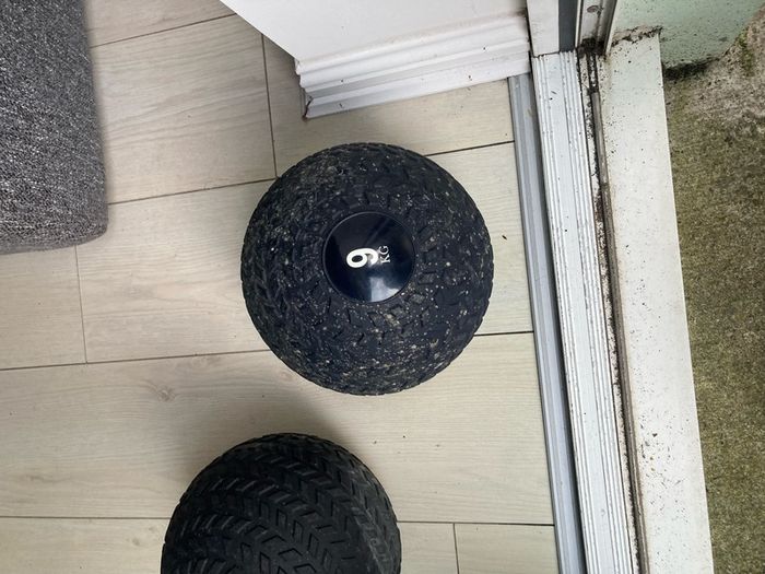 fitness med ball, slam ball, agility ladder, hurdles