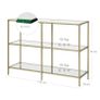console table, side table with 2 shelves, tempered glass, storage shelf, metal frame, adjustable feet, for living room, hallway Image 4
