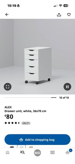 Delivery IKEA Alex Drawers