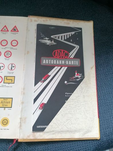 Vintage 1951 Shell Autoatlas Germany & 1951 ADAC Autobahn Map