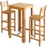 Bar Table and Chair Set 3 Pieces Solid Acacia Wood Image 2