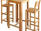 Bar Table and Chair Set 3 Pieces Solid Acacia Wood