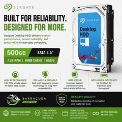 Seagate Barracuda 500gb 7200rpm Sata 3.5" Hdd Desktop Hard Drive 500gb 7200rpm Sata Iii