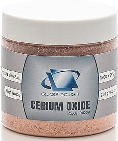 Glass Polish 90008 Cerium Oxide High Grade Glass Polishing Powder - TREO 85% - 3.5 microns - 250 Grams