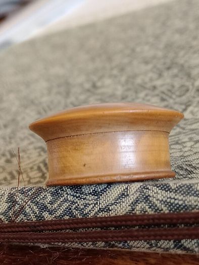 Antique French Turned Wood & Incased in Glass Reglious Travel Relic Box