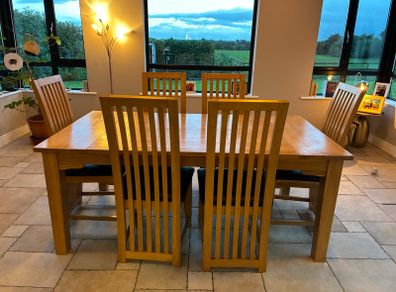 solid oak Table and chairs