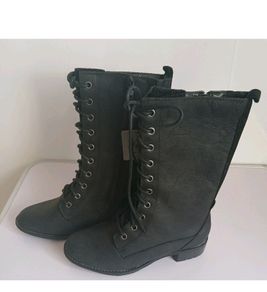 Hush Puppies Chamber Moto Black Leather Waterproof Boots UK 3 EU 36 Wide New  CAN POST