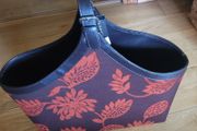 Terracotta &amp; Brown Chenille and Faux Leather Magazine Holder