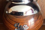 Vintage Wooden Oak and Chrome Loose Tea Canister