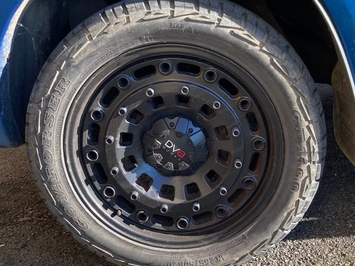 Alloy wheels with all terrain tires nearly new