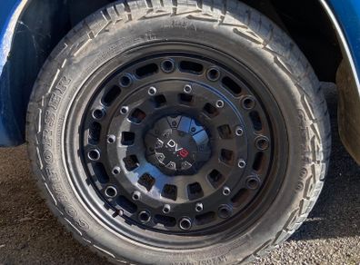 Alloy wheels with all terrain tires nearly new