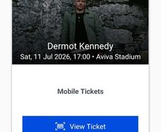 Dermot Kennedy x4 standing Aviva Saturday 11th July