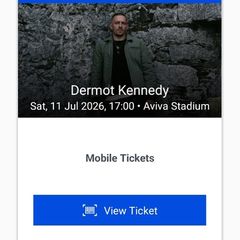 Dermot Kennedy x4 standing Aviva Saturday 11th July