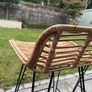 Set of 4 rattan/ bamboo bar stools with metal legs Image 6