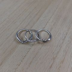 Silver 925 Set of 3 rings