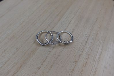 Silver 925 Set of 3 rings