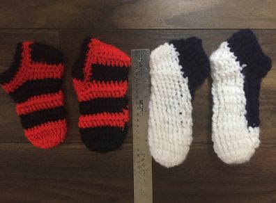 Hand crocheted slipper/socks