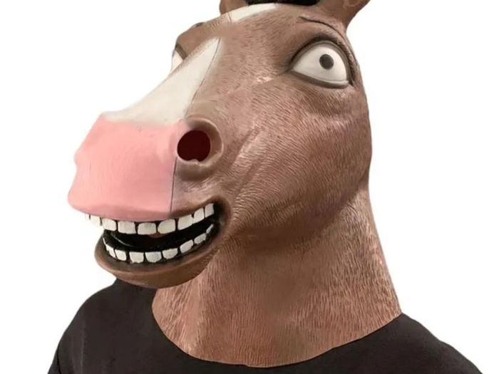 Rubber novelty Halloween brown Horse mask for child.