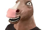 Rubber novelty Halloween brown Horse mask for child.