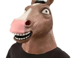 Rubber novelty Halloween brown Horse mask for child.
