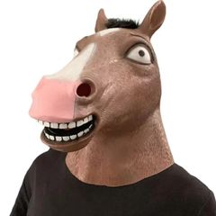 Rubber novelty Halloween brown Horse mask for child.