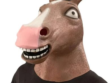 Rubber novelty Halloween brown Horse mask for child.