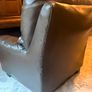 black leather sofa and arm chairs Image 7