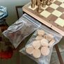 Vintage Style Marquetry Inlaid Folding Wooden Chess Checkers Draughts Pop Board Chess Pieces & Counters Image 8
