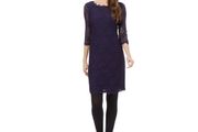J by Jasper Conran Dark purple floral lace dress
