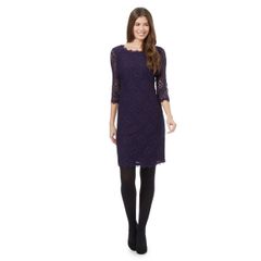 J by Jasper Conran Dark purple floral lace dress