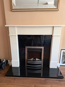 granite fireplace with electric fire