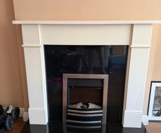 granite fireplace with electric fire