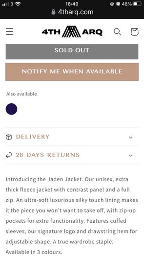 4th ARQ Jaden Jacket xs