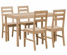 5 Piece Dining Set Solid Acacia Wood