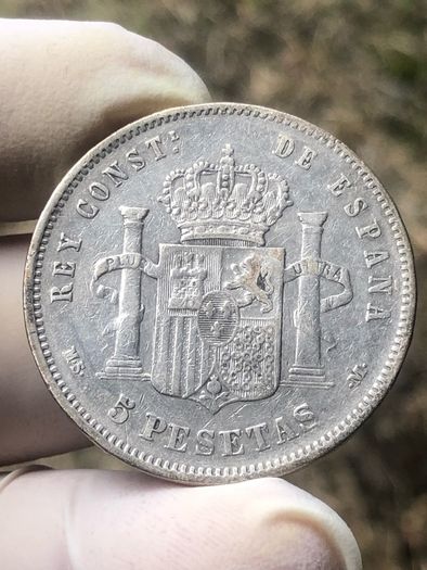 Spain Silver 5 Pesetas 1885 Alfonso XII