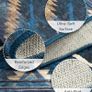 Machine Washable Large Rugs Living Room, 180x270 cm Non-Slip Area Rugs, Short Pile Blue Rug for Bedroom, Hallway, Bedroom, and Kitchen, Office, Blue Image 4