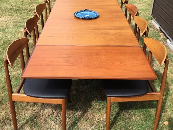 Mid Century Vintage Ib Kofod Larsen Signature Danish Range Dining Set