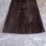 Vintage Y2K Real Suede Chocolate Brown Midi Skirt 100% Suede A-Line Boho Indie UK8 Image 3